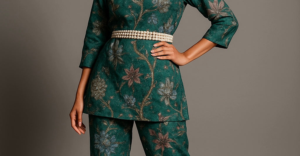 Teal Blossom Co-ord Set