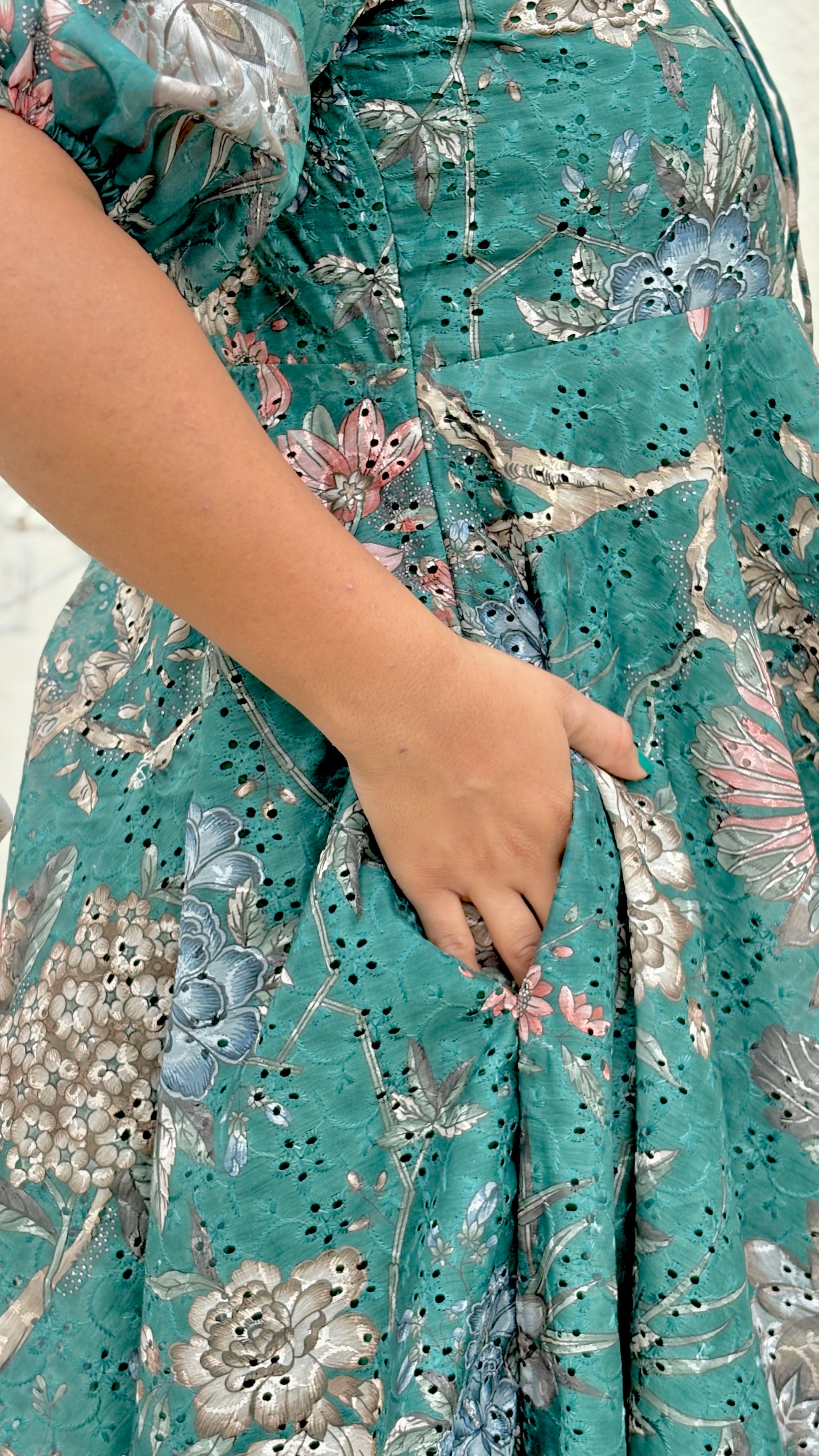 Teal Blossom Dress