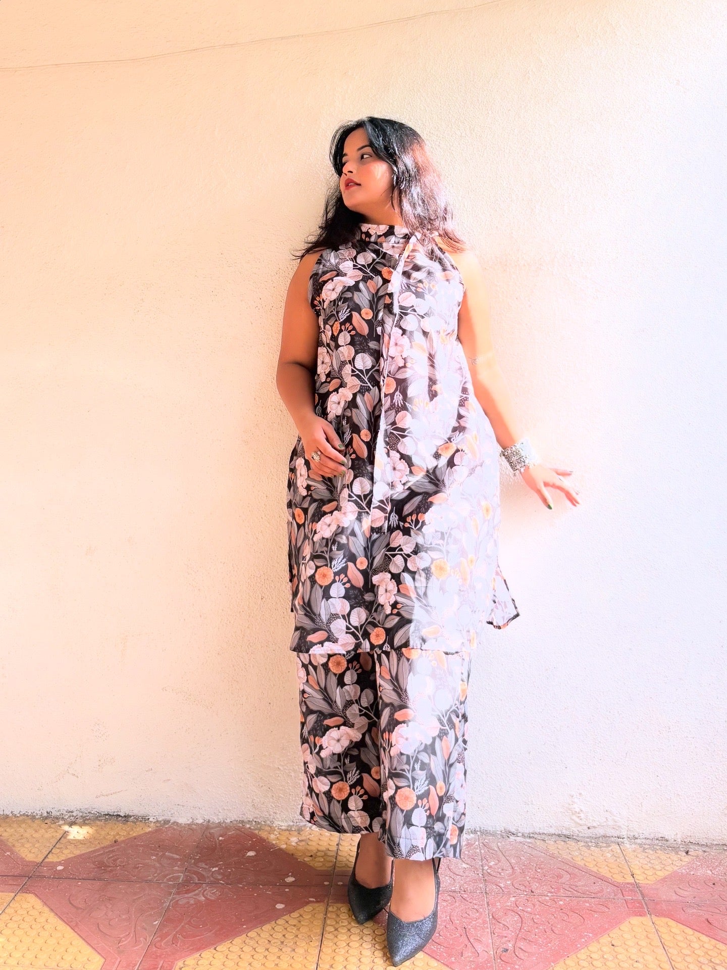 Black Flora Co-ord Set