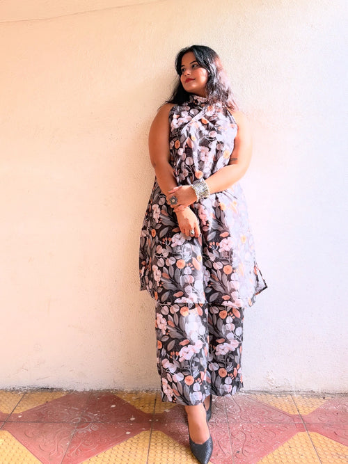 Black Flora Co-ord Set