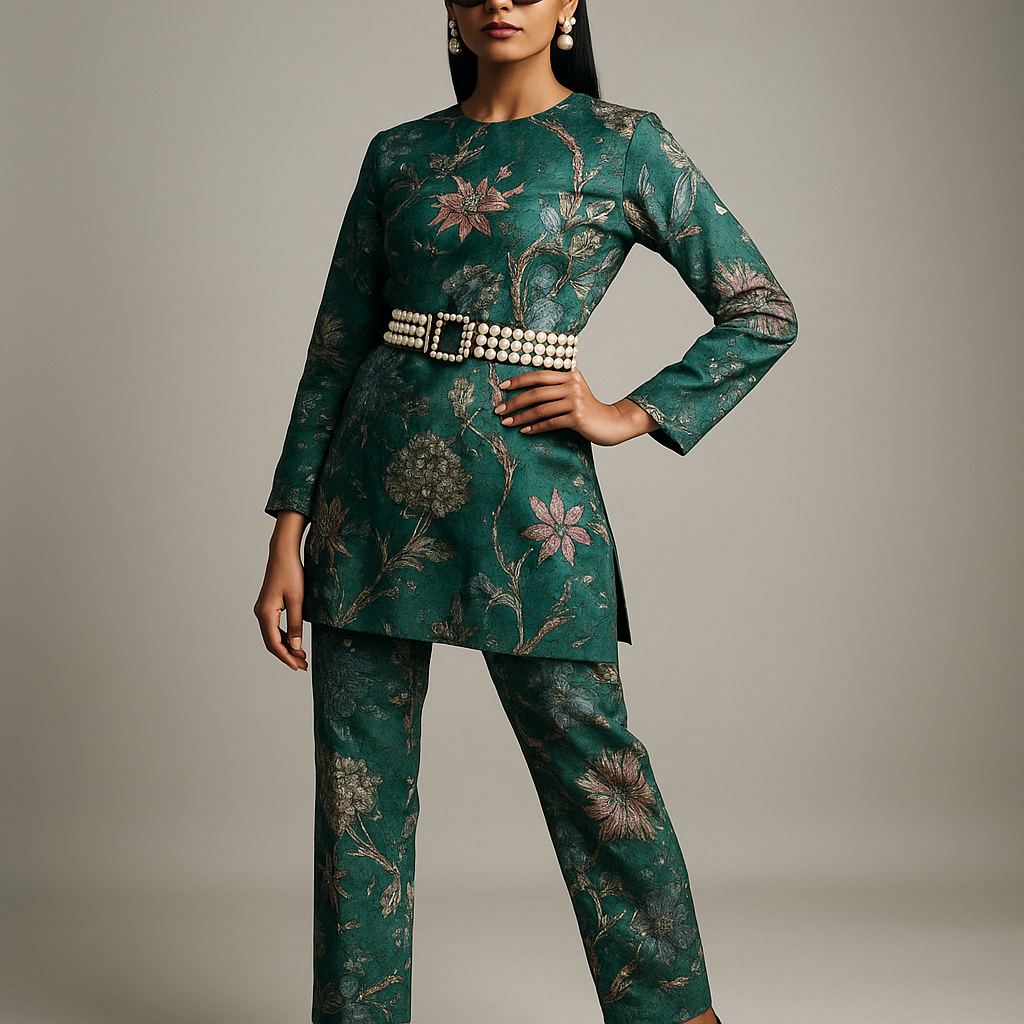 Teal Blossom Co-ord Set